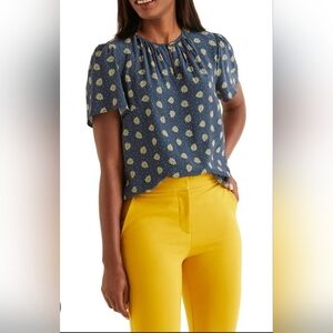Boden Women's Phoebe Block Stamp Print Top size 2R
